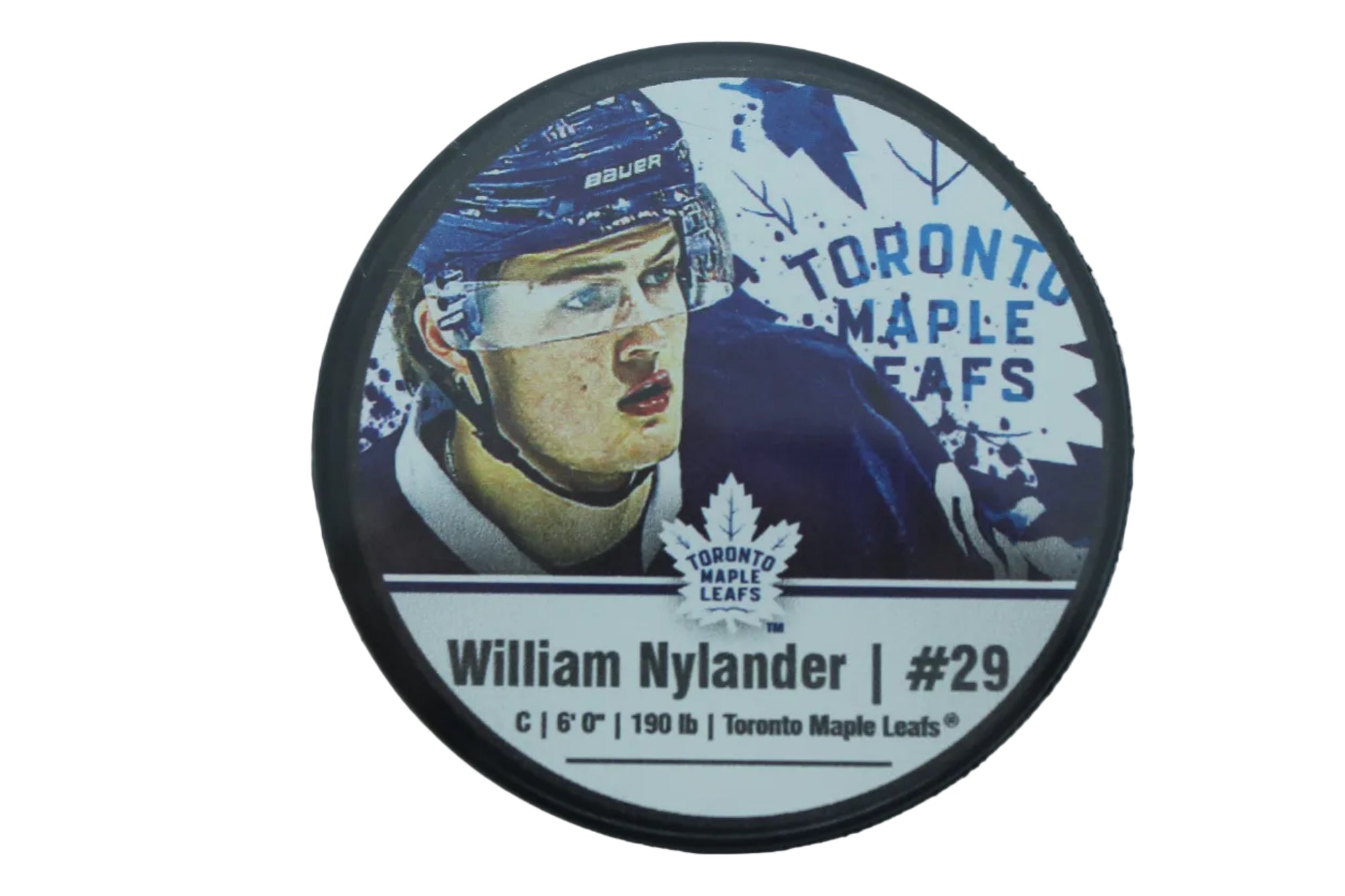 NHL Toronto Maple Leafs William Nylander #29 Hockey Puck in Puck Case