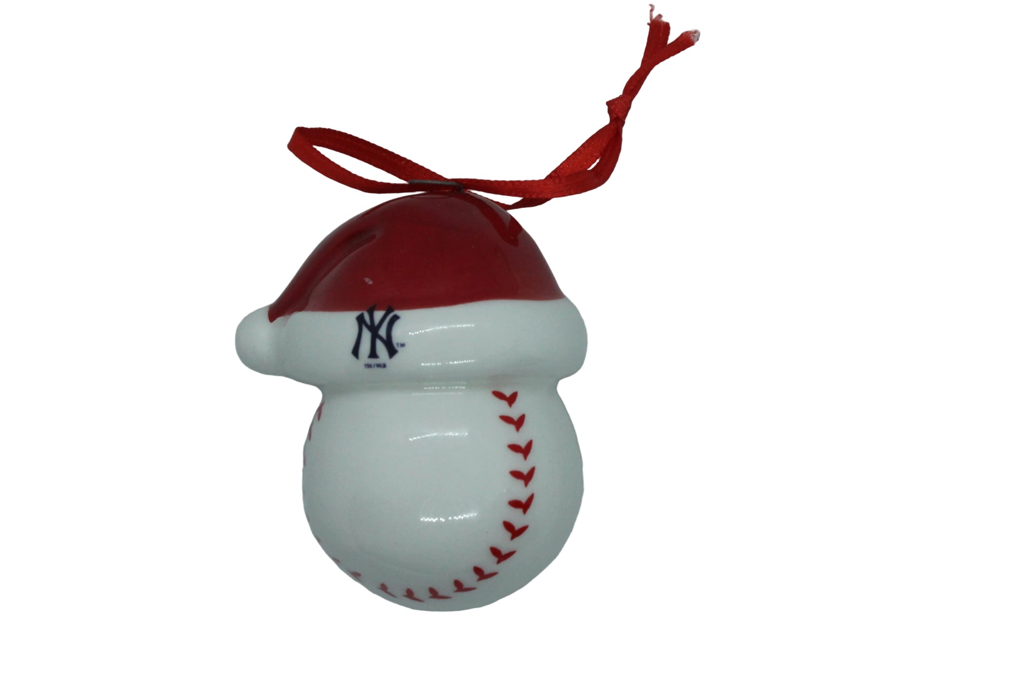MLB New York Yankees Ball with Santa Hat Logo Ornament