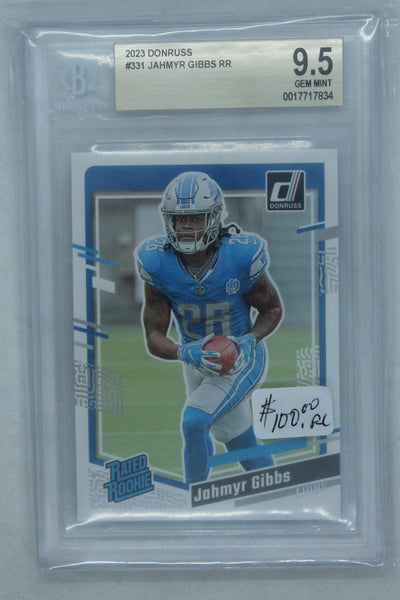 Jahmyr Gibbs 2023 Panini Donruss Rated Rookie - Rookie Card - Beckett 9.5 Gem Mint