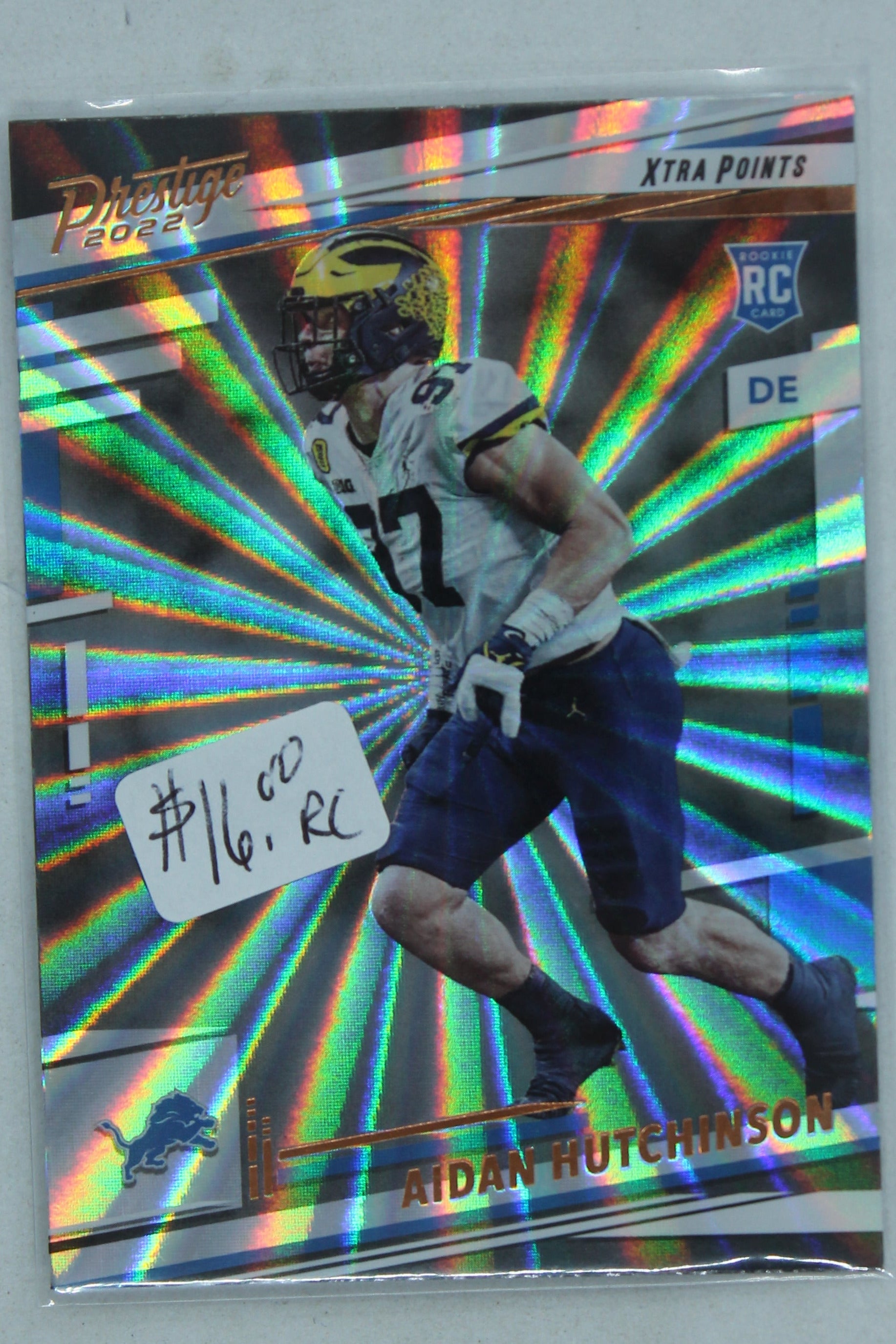 Aidan Hutchinson 2022 Panini Prestige Xtra Points Sunburst Rookies -  Rookie Card
