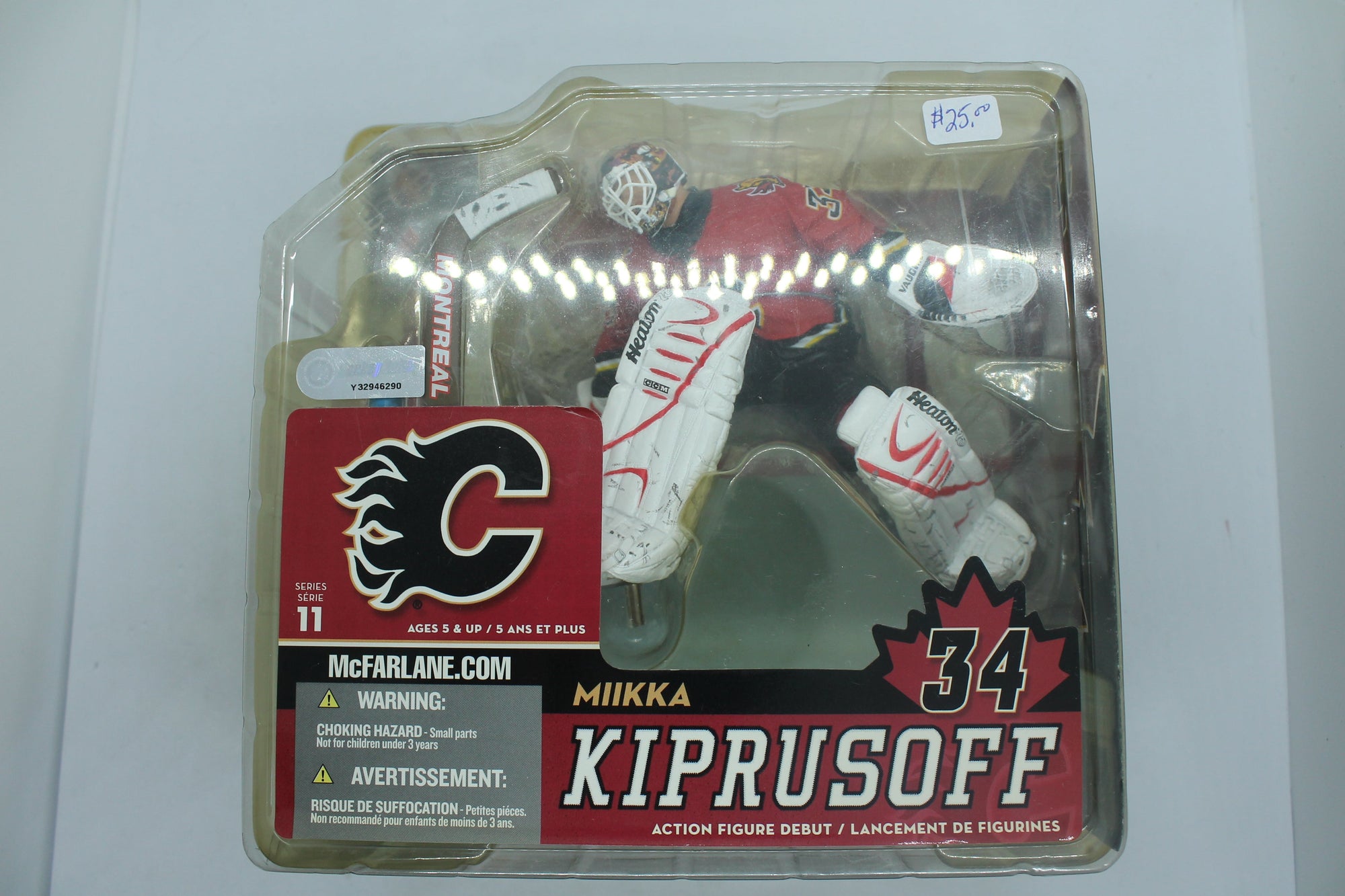 Miikka Kiprusoff McFarlane Series 11 - Calgary Flames (2005) - Yellowed clamshell