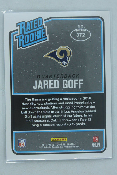 Jared Goff 2016 Panini Donruss Rated Rookies Rookie Card