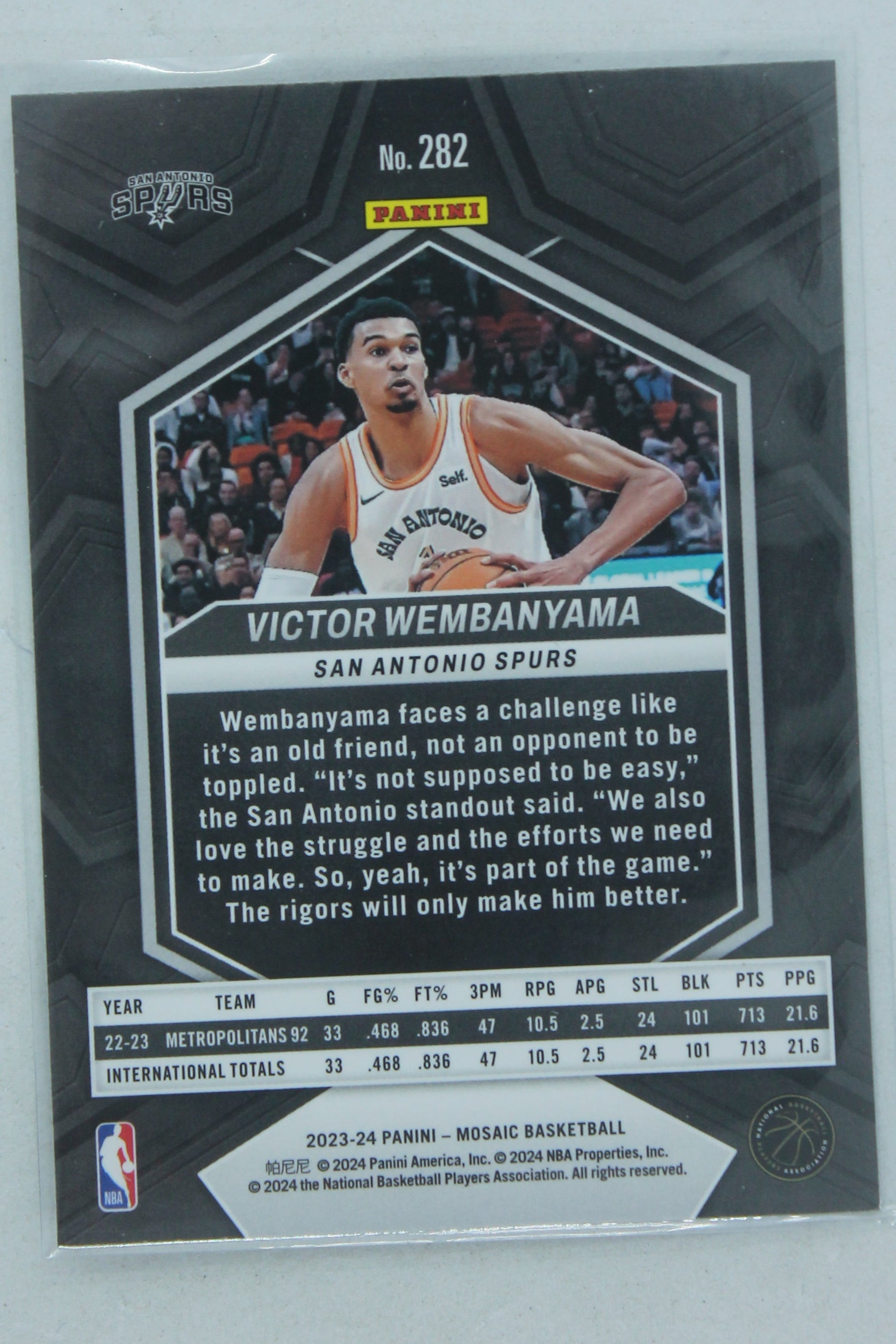 Victor Wembanyama 2023-24 Panini Mosaic City Edition Rookie Card