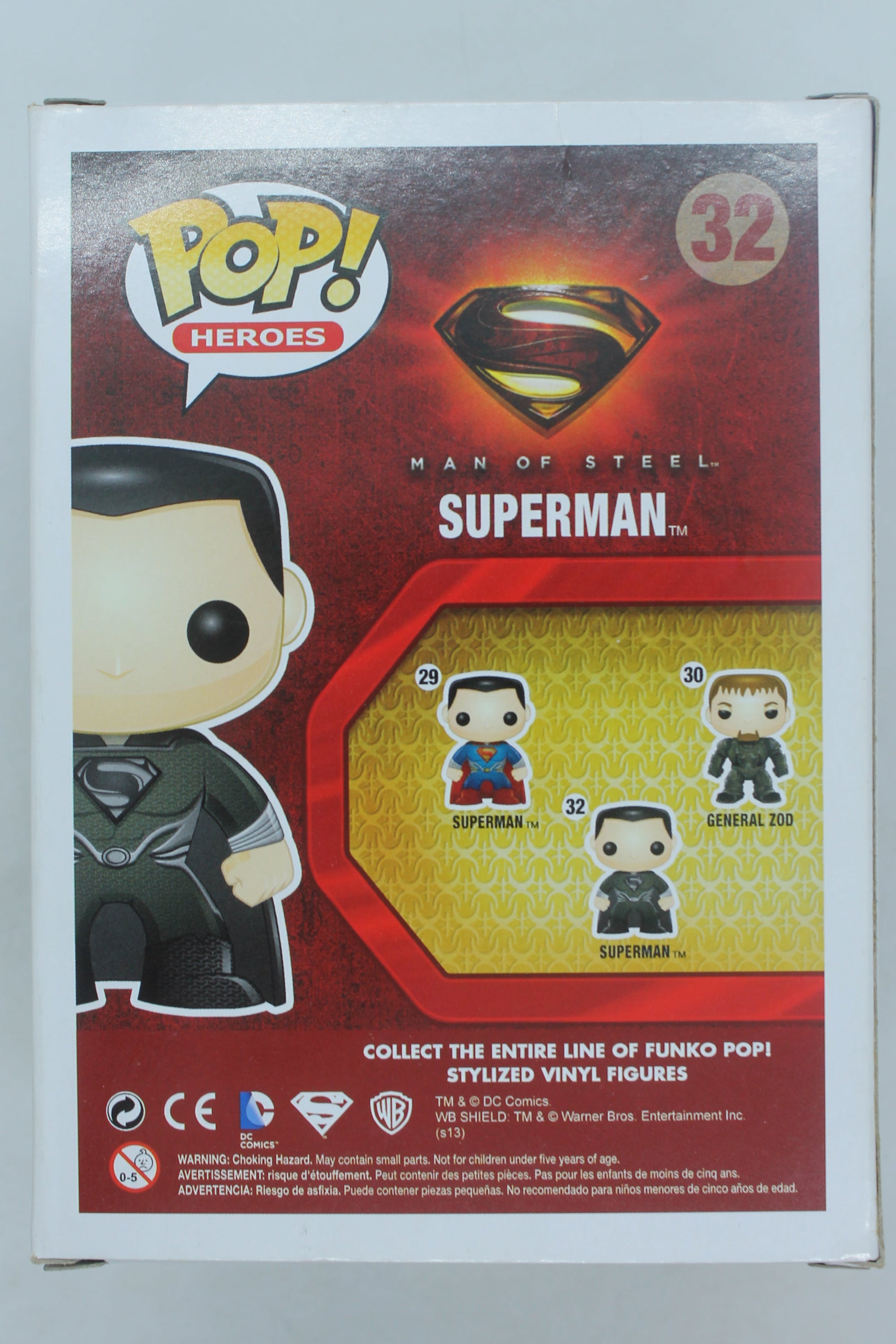 SDCC 2013 Exclusive Funko Pop! Superman (Black Suit) #32 Man Of Steel 1/1008 Pcs