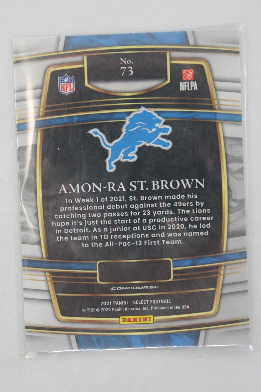 Amon-Ra St. Brown 2021 Panini Select Rookie Card