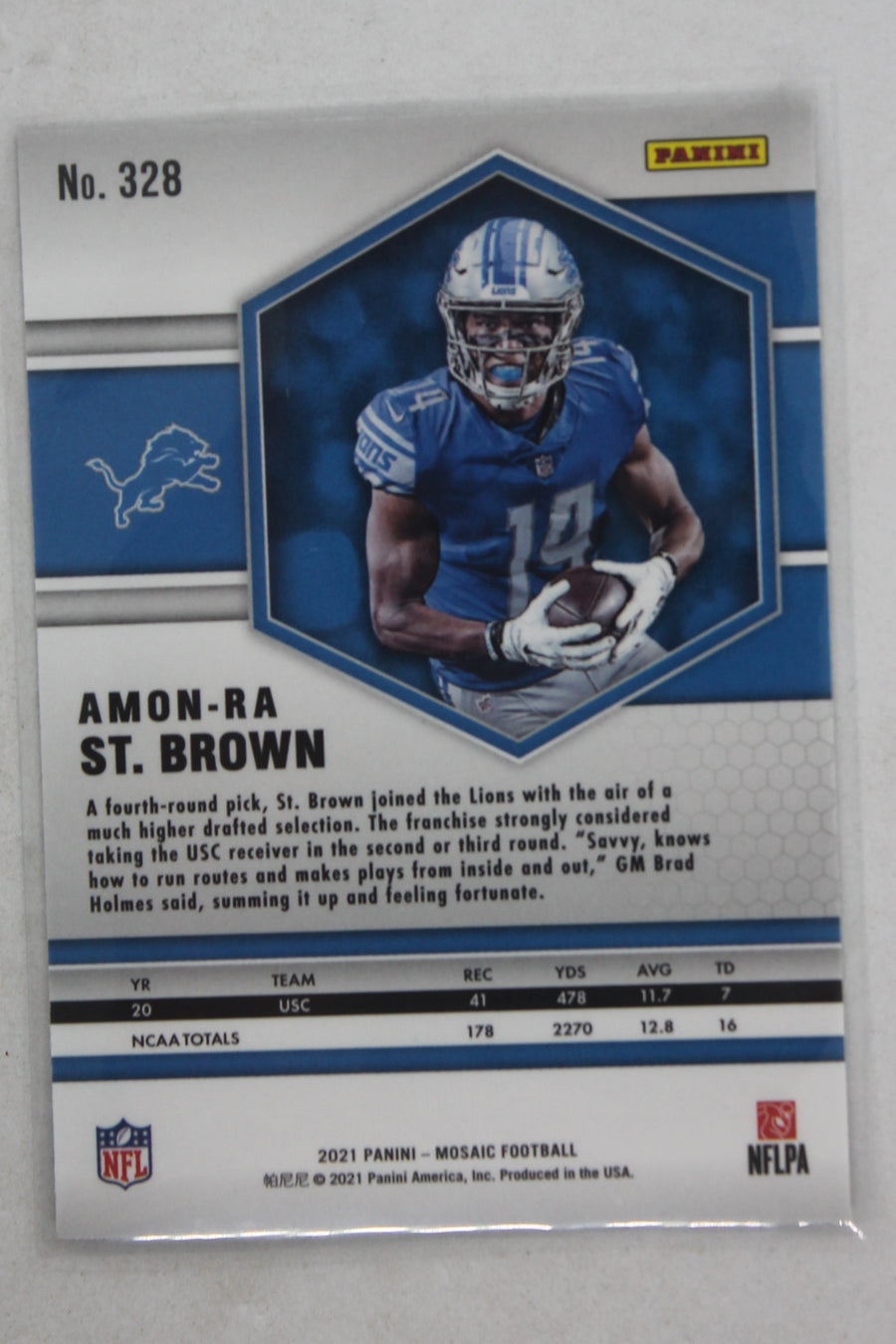 Amon-Ra St. Brown 2021 Panini Mosaic Rookie Card