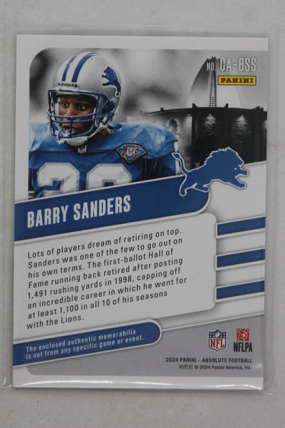 Barry Sanders 2024 Panini Absolute - Canton Absolutes Jersey Card #217/250