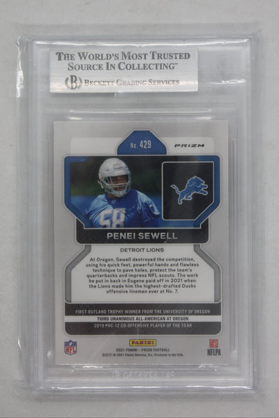 Penei Sewell Panini Prizm Lazer Prizm Rookie Rookie Card - Beckett 8.5 NM-MT