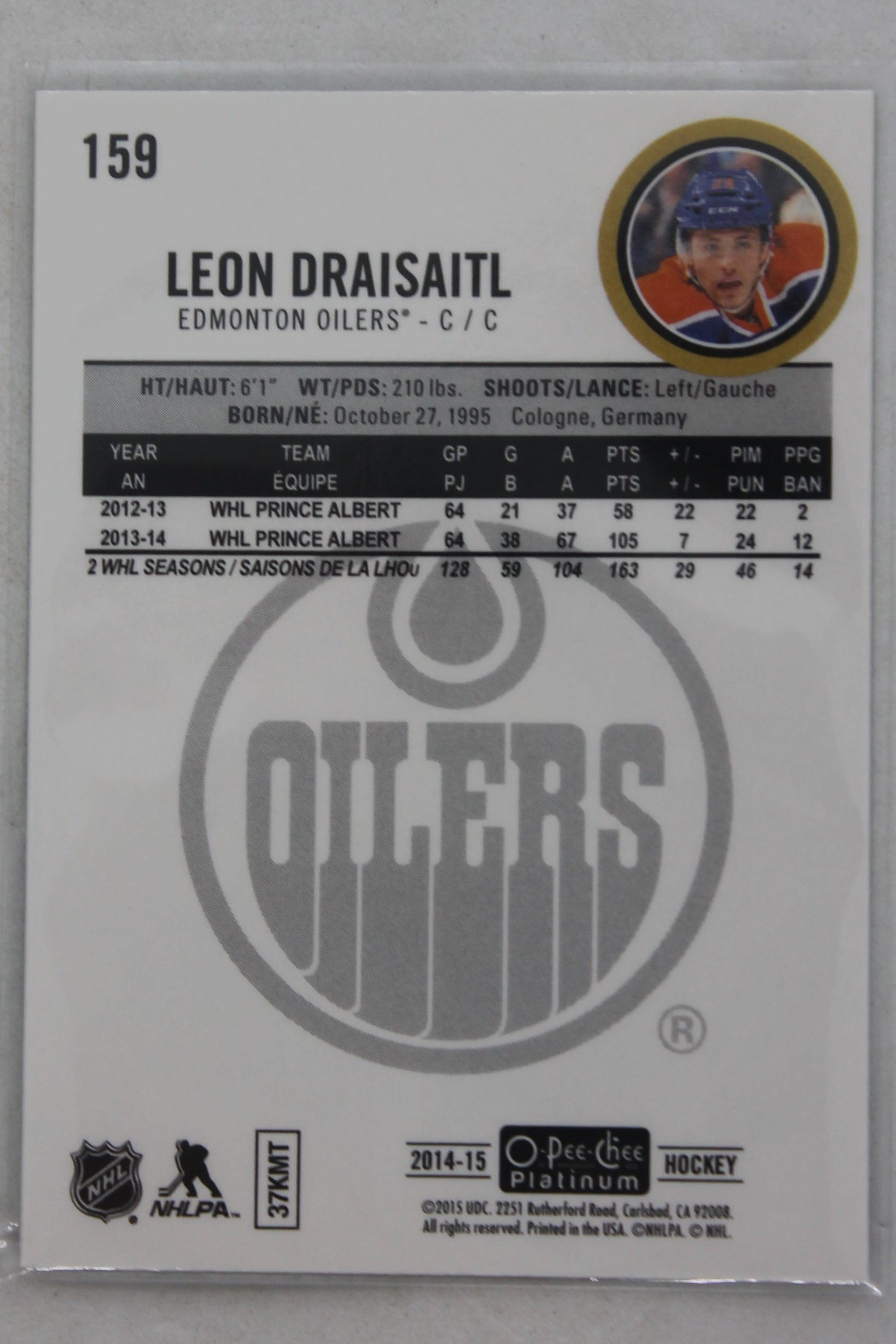 Leon Draisaitl 2014-15 O-Pee-Chee Platinum Rookie Card