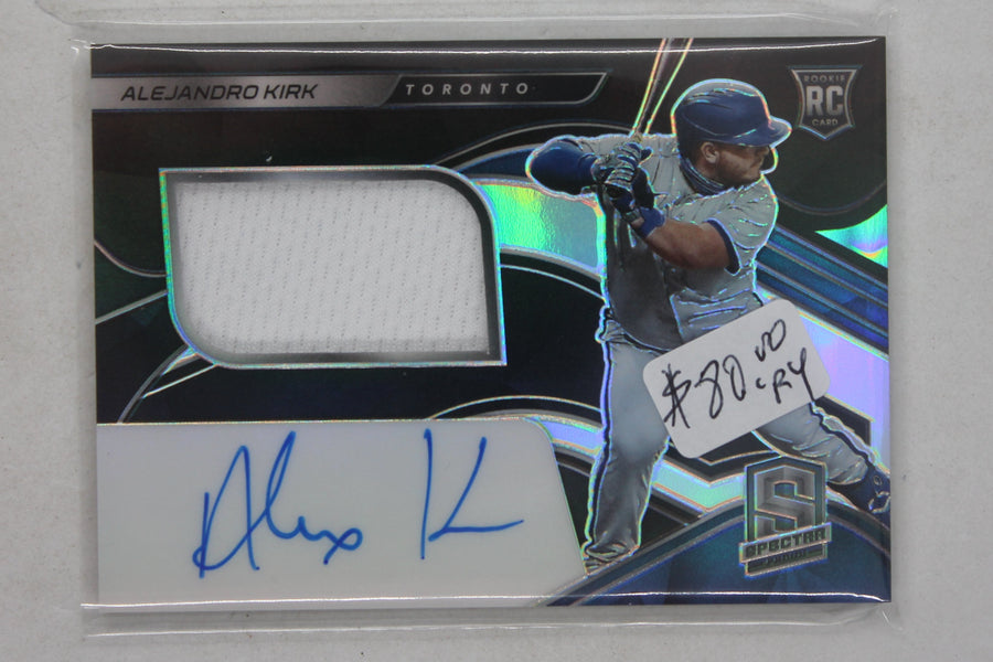 Alejandro Kirk 2021 Panini Spectra Rookie Jersey Autographs Rookie Year Card #163/199