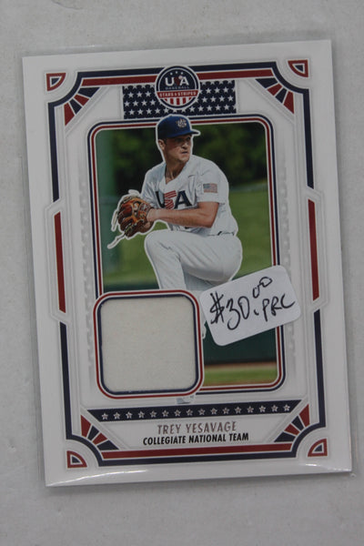 Trey Yesavage 2024 Panini Stars & Stripes - USA Materials Jersey Card PRC