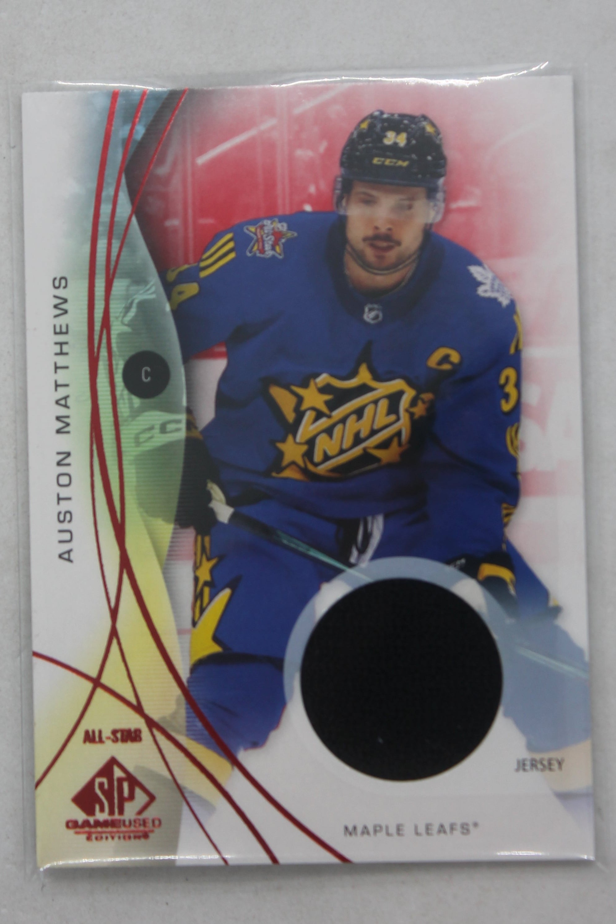 Auston Matthews 2024-25 Upper Deck SP Game-Used Red Jersey Card - Toronto Maple Leafs