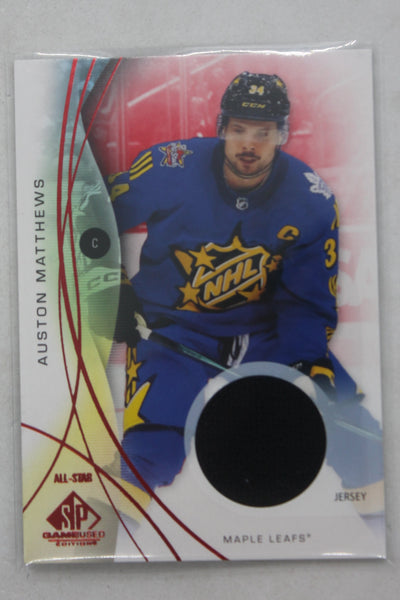 Auston Matthews 2024-25 Upper Deck SP Game-Used Red Jersey Card - Toronto Maple Leafs
