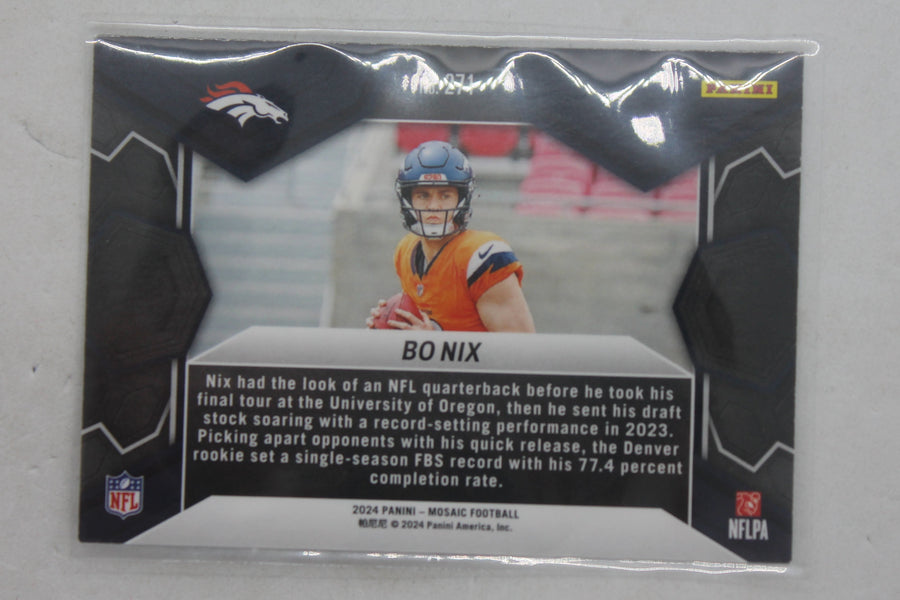Bo Nix 2024 Panini Mosaic - NFL Debut - Rookie Card