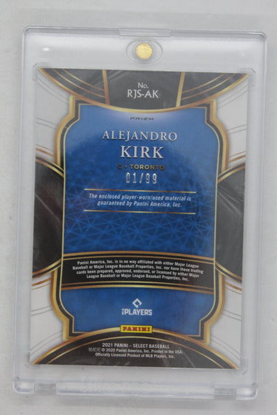 Alejandro Kirk 2021 Panini Select - Rookie Jumbo Swatches Tri-Colour Prizm #RJS-AK.2 Jersey Rookie Year Card