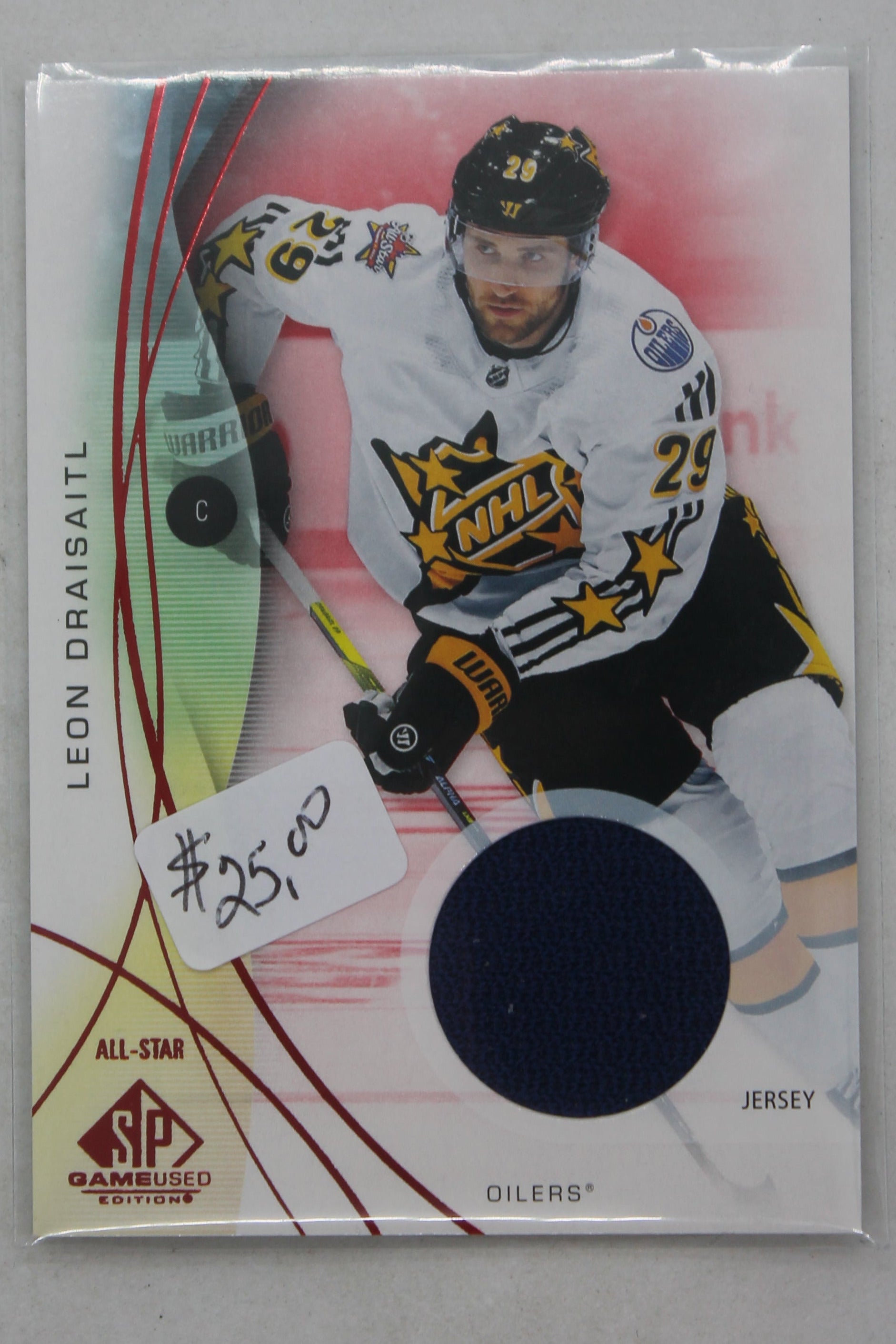 2024-25 UD SP Game-Used Leon Draisaitl Red Jersey Card