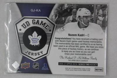 Nazem Kadri 2016-17 Upper Deck - UD Game Jersey - Jersey Card