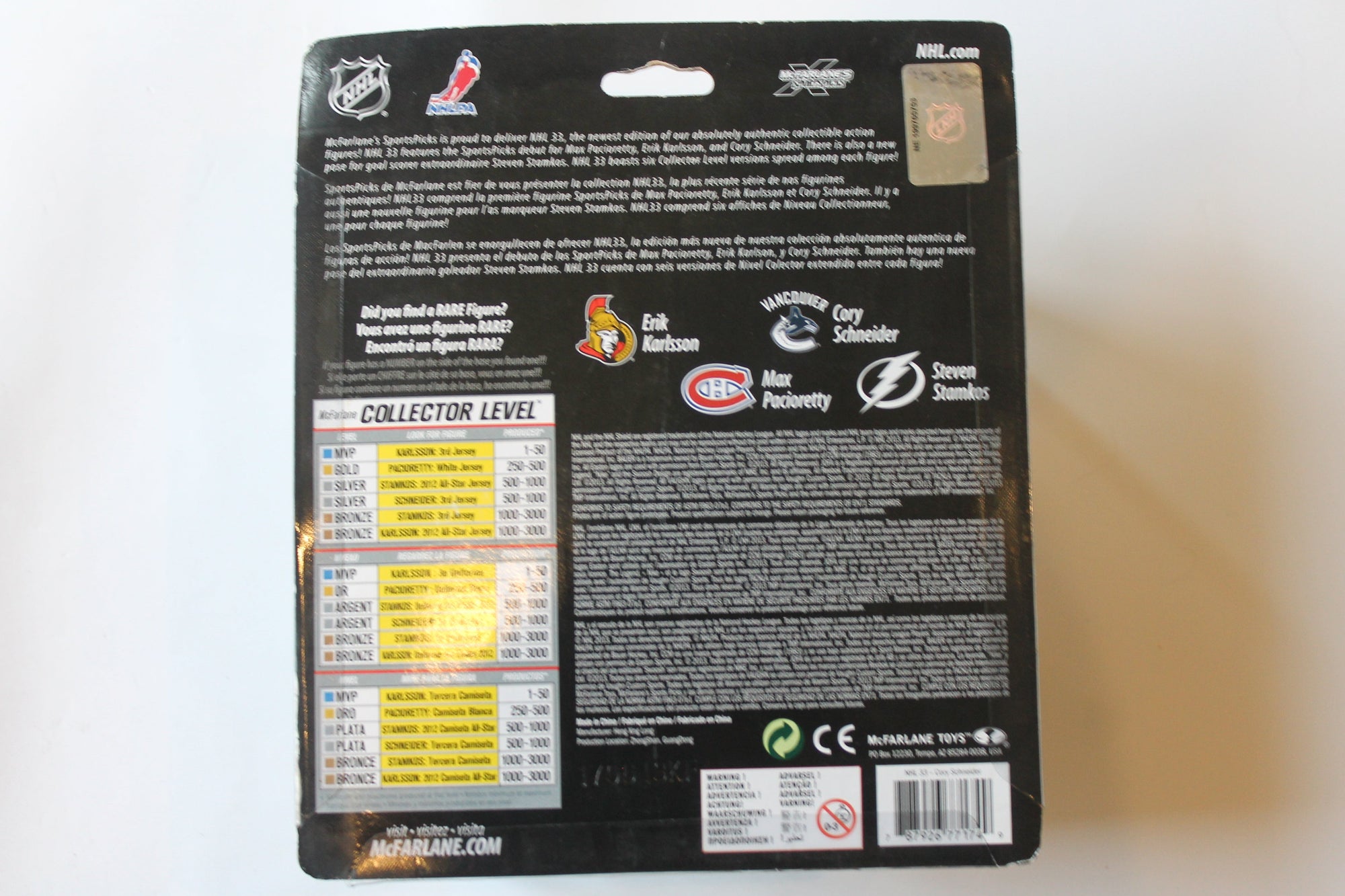 Cory Schneider Mcfarlane SportsPicks NHL Series 33  Figure - Vancouver Canucks