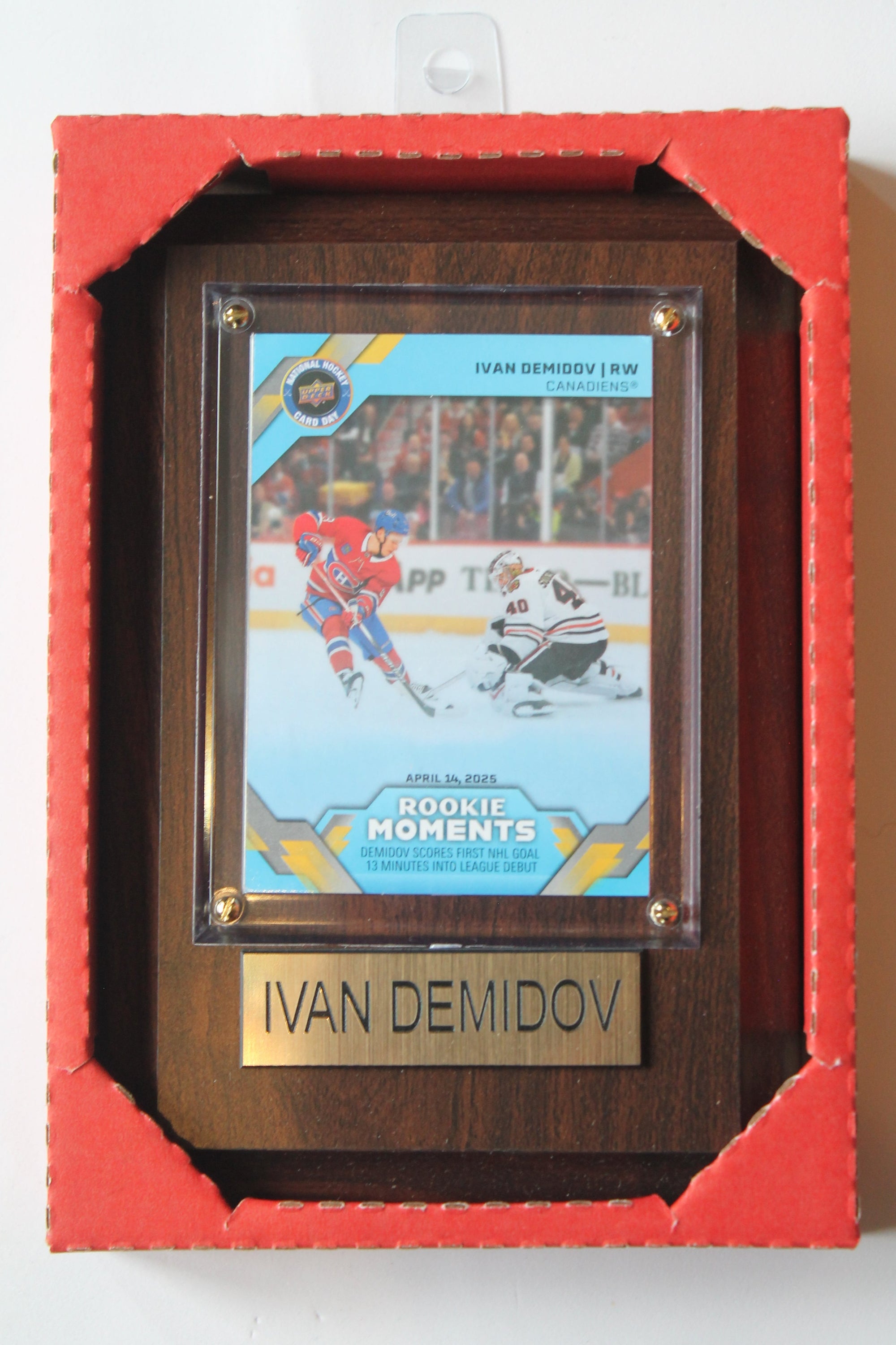 NHL Montreal Canadiens Ivan Demidov Plaque with Upper Deck Card -Rookie Moments
