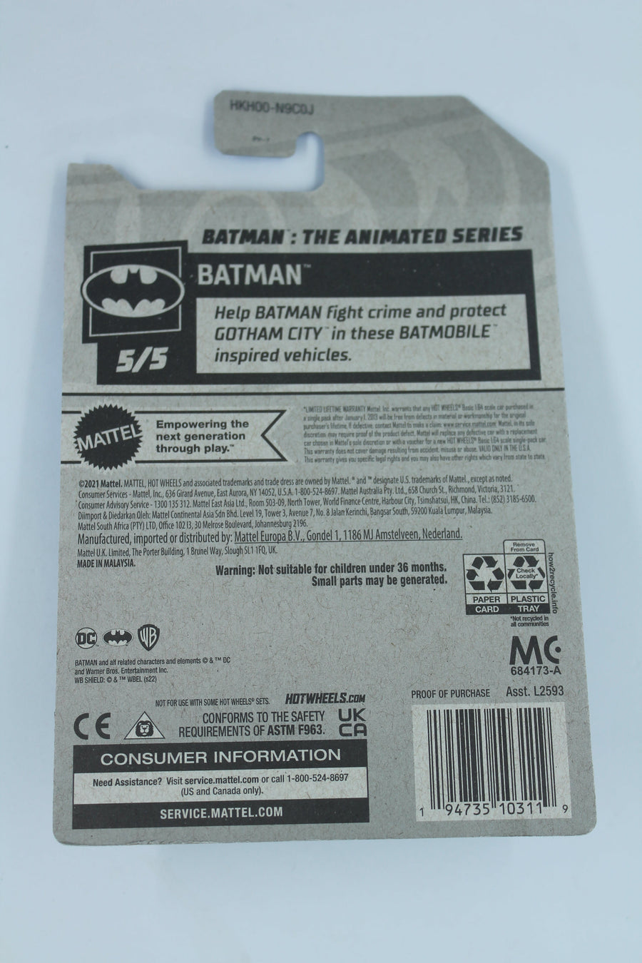 2023 Hot Wheels 169/250 DC BATMOBILE - Batman THE ANIMATED SERIES