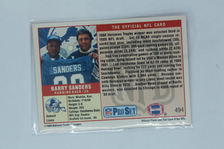 Barry Sanders 1989 Pro Set Rookie Card
