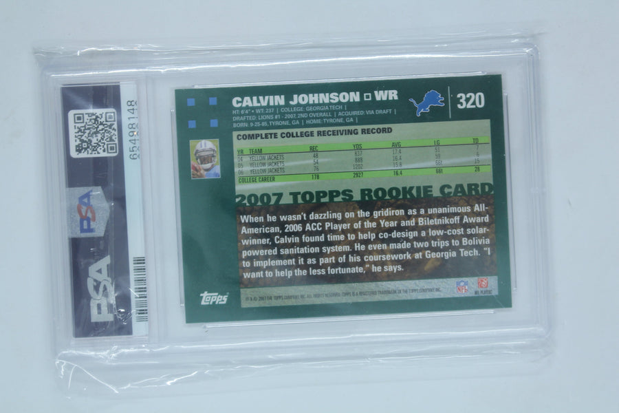 Calvin Johnson 2007 Topps Rookie Card - PSA 9