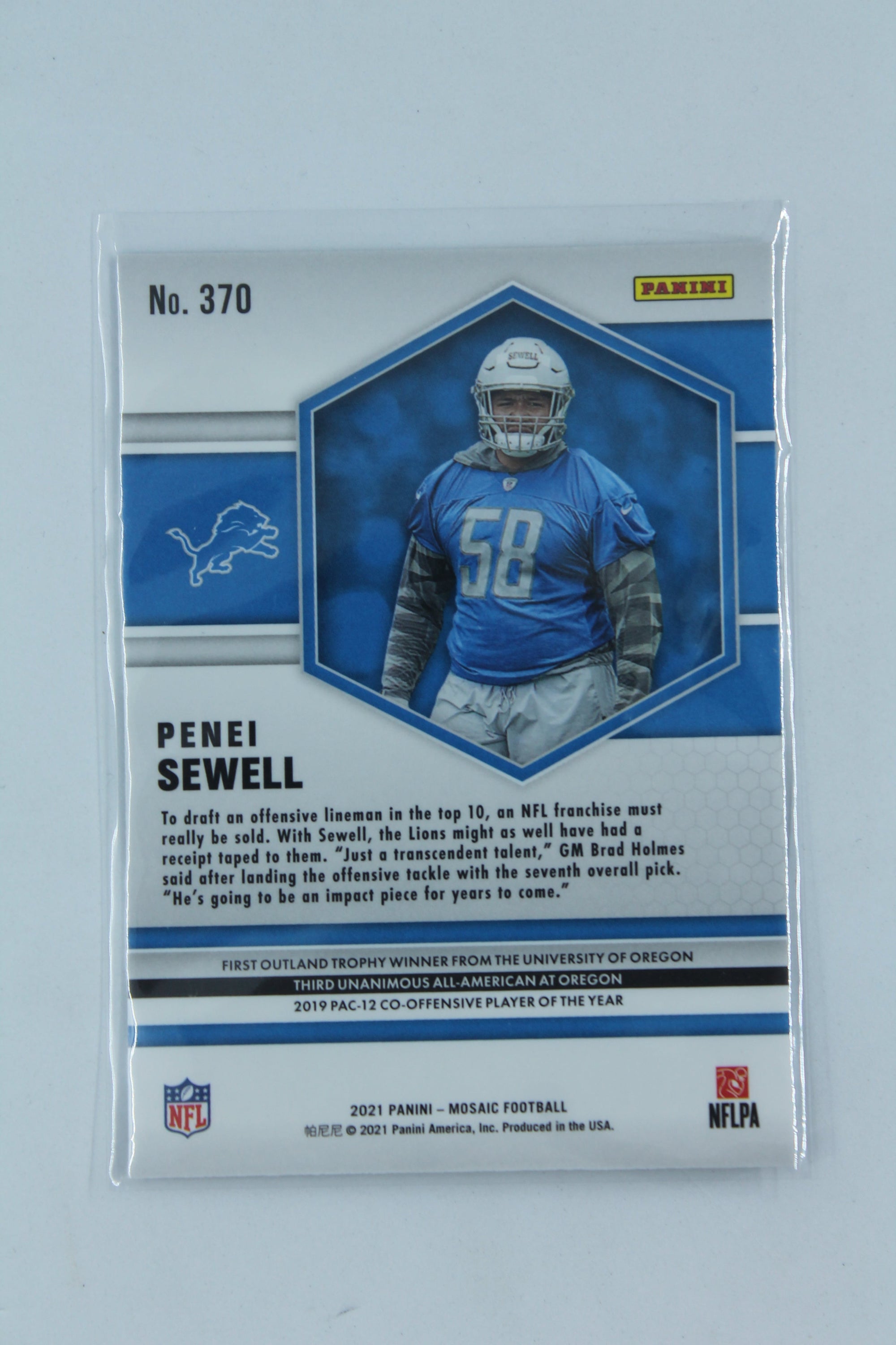 Penei Sewell Panini Mosaic Rookies Rookie Card