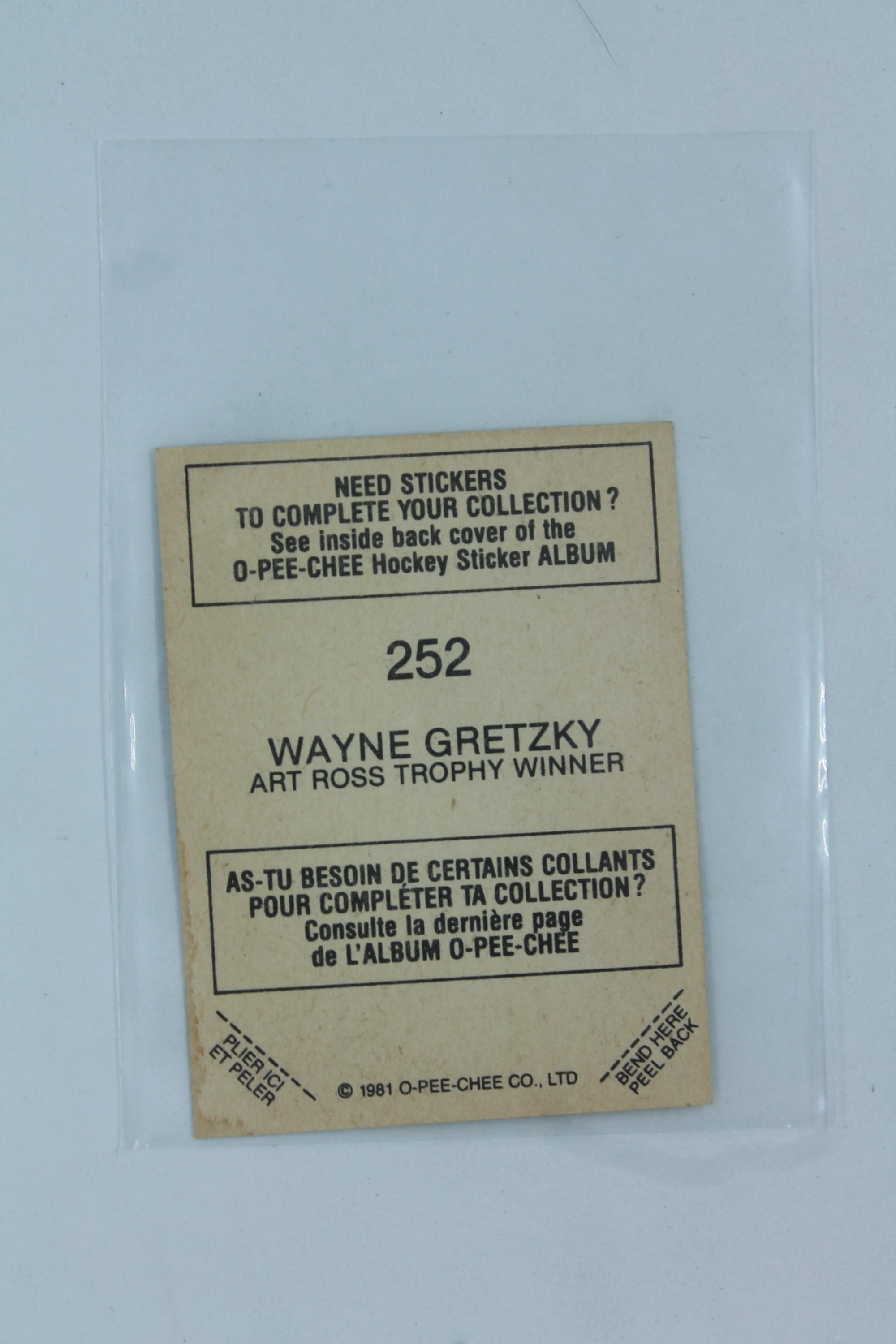 Wayne Gretzky 1981-82 O-Pee-Chee Album Stickers - [Base] #252