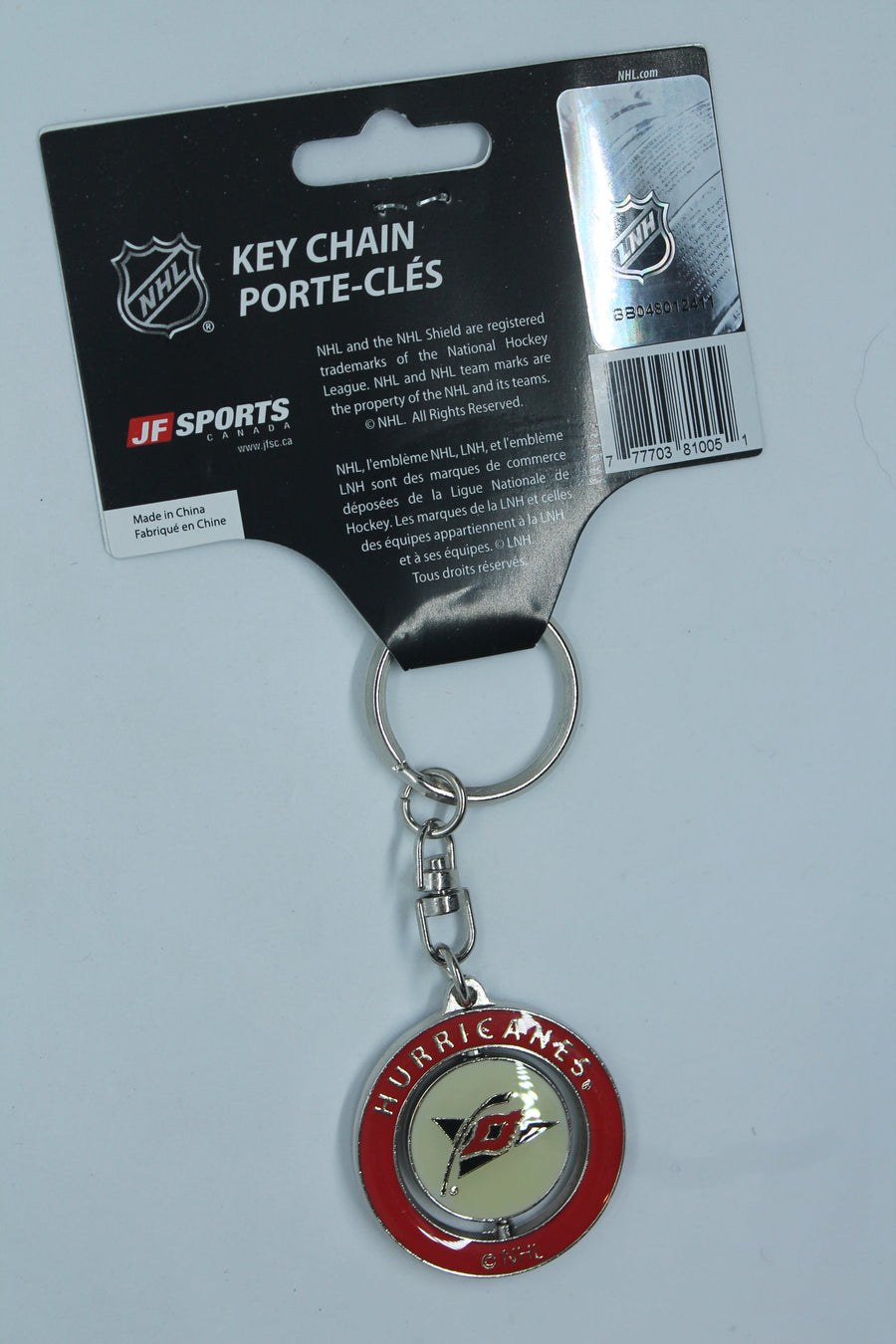 NHL Carolina Hurricanes Spinner Keychain