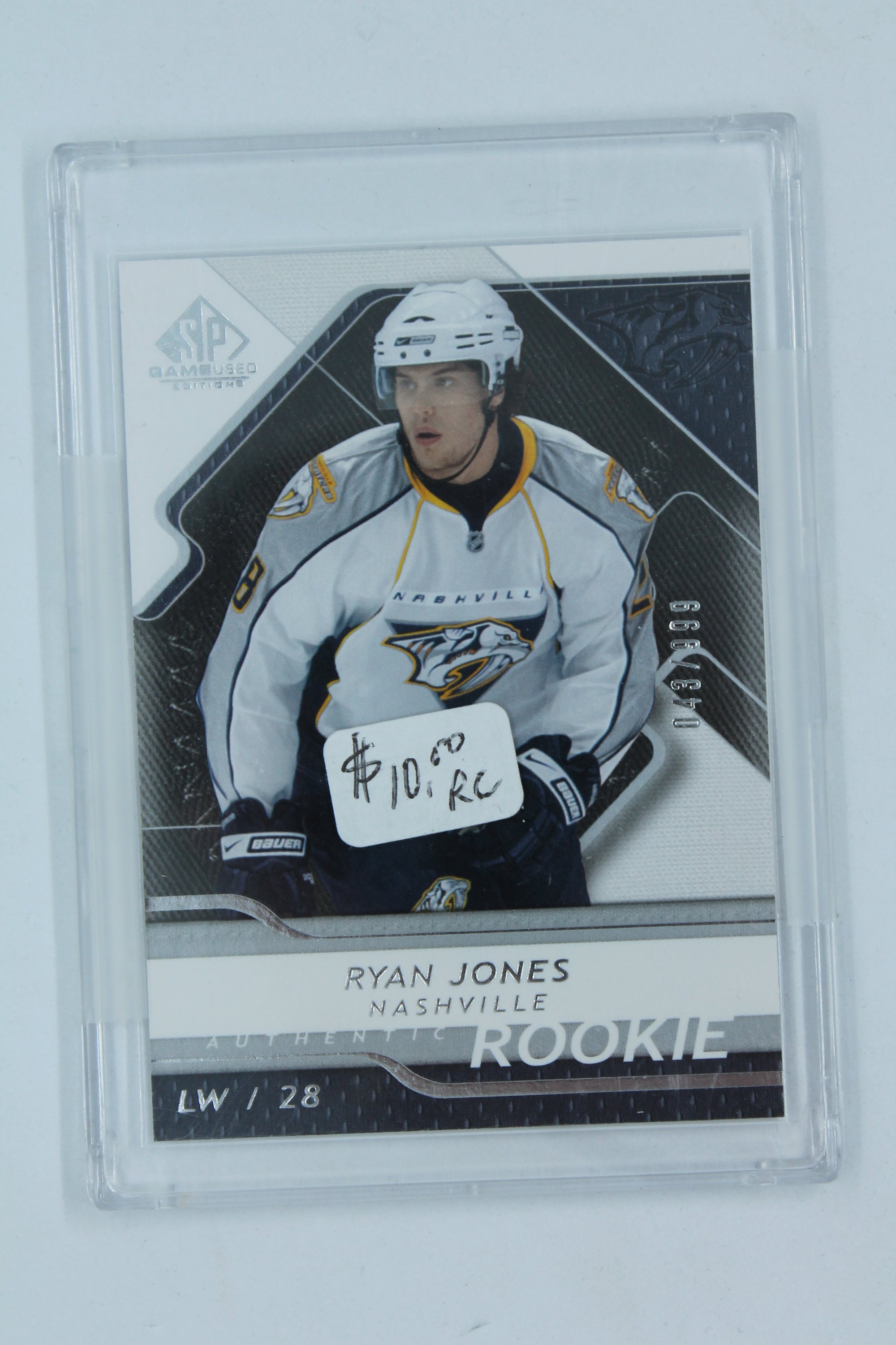 Ryan Jones 2008-09 SP Game Used Edition - Authentic Rookies Rookie Card  #/999