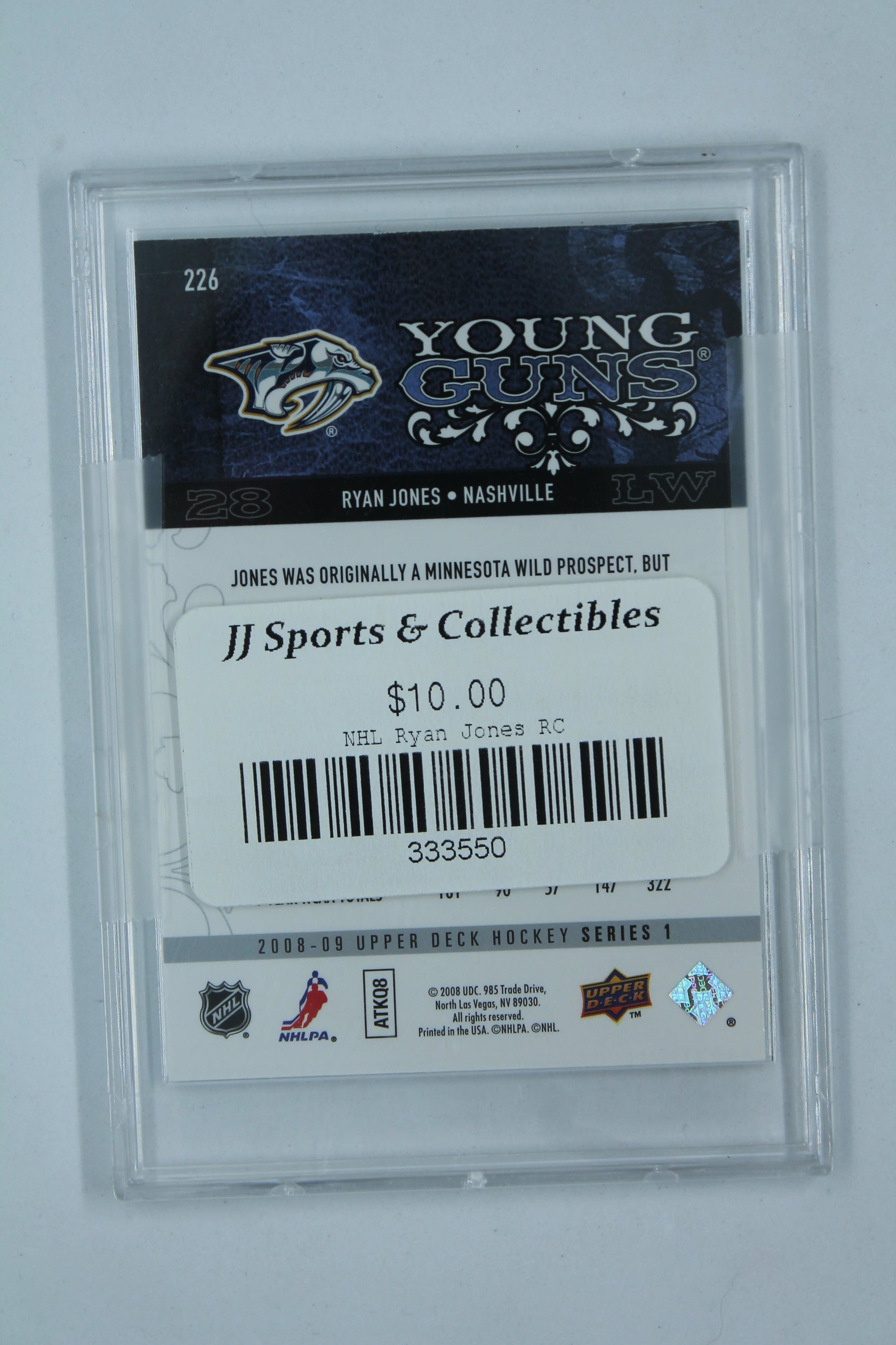 Ryan Jones 2008-09 Upper Deck Young Guns Rookie Card