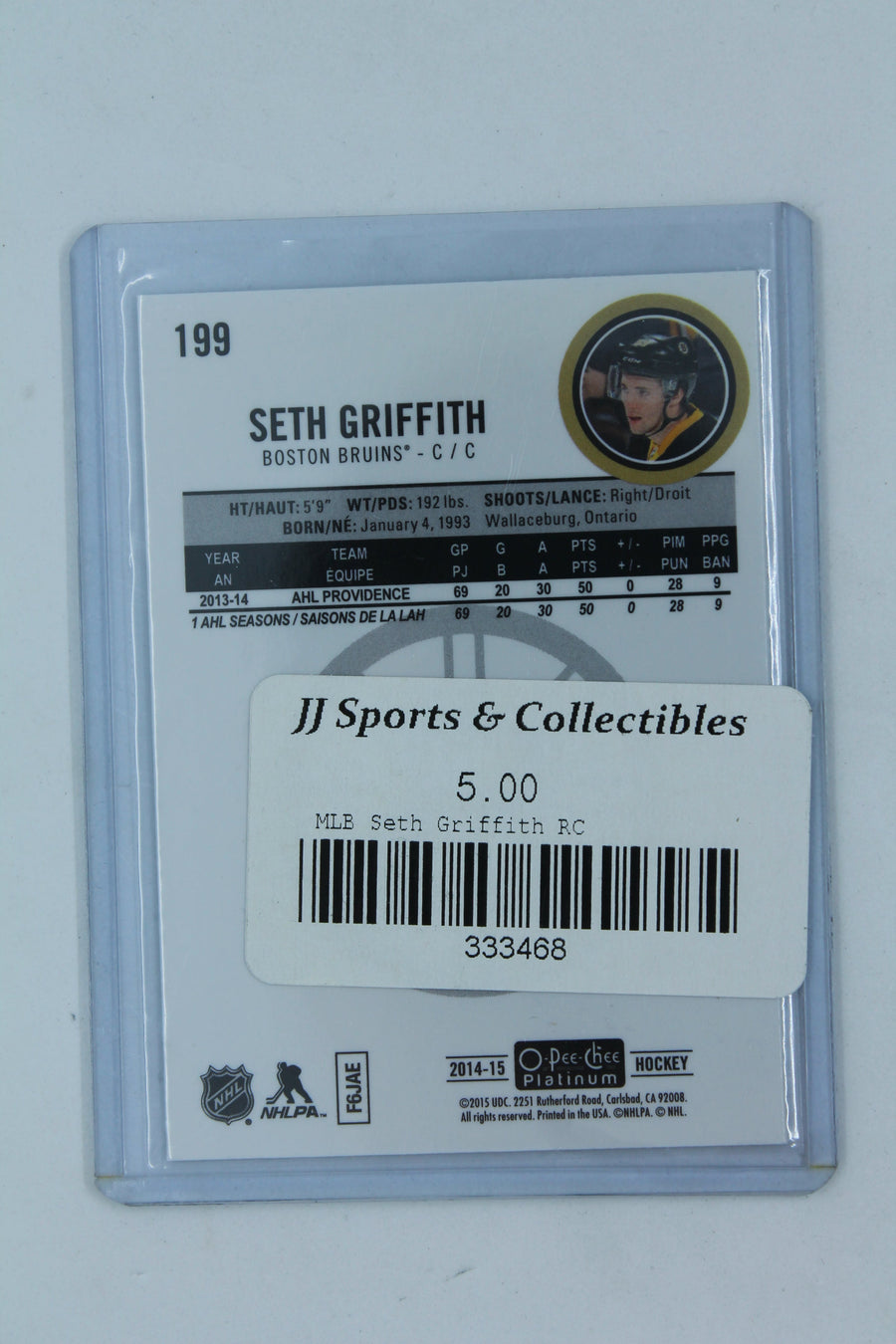 Seth Griffith 2014-15 O-Pee-Chee Platinum Rookie Card