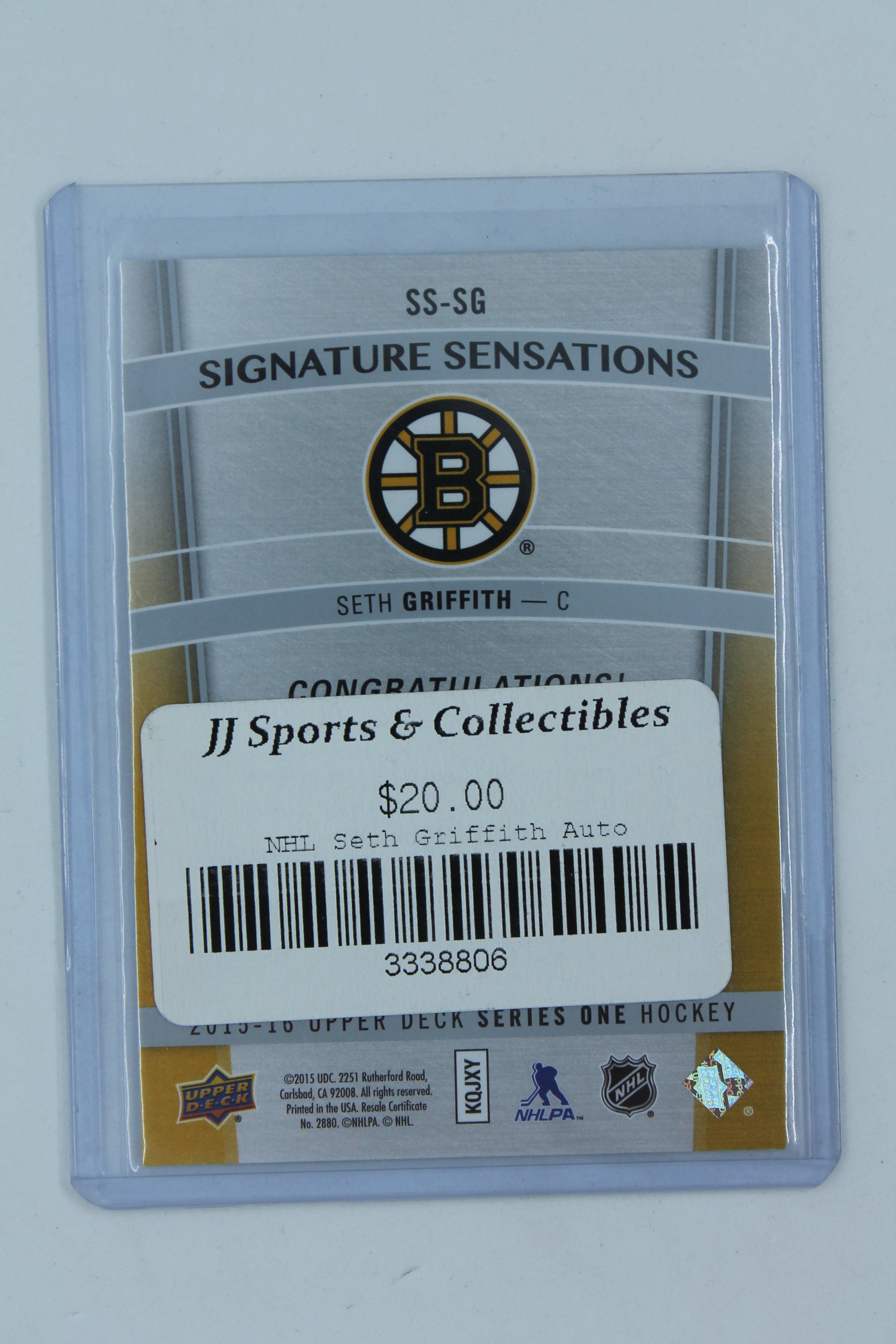 2015-16 Upper Deck - Signature Sensations #SS-SG Seth Griffith