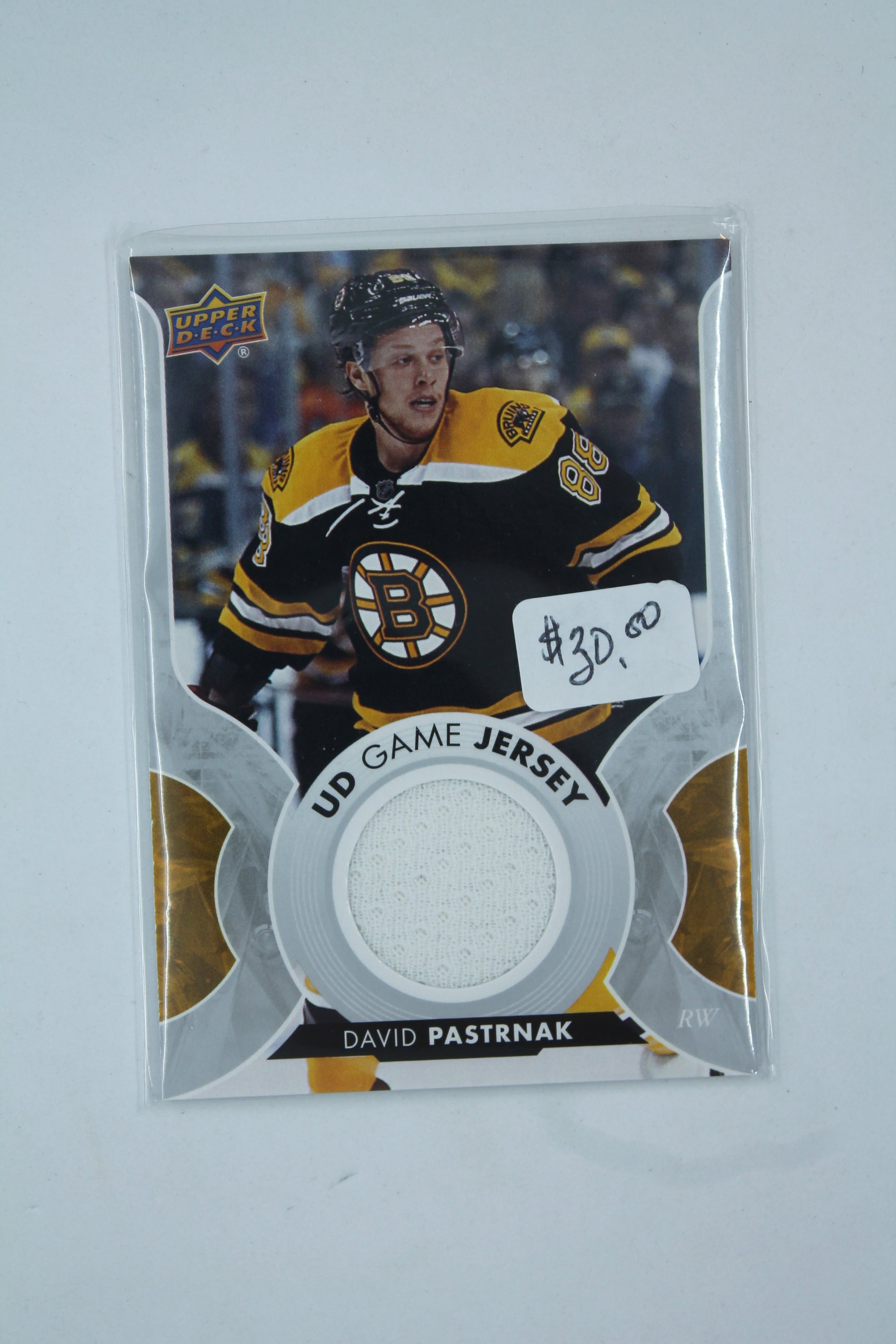 David Pastrnak 2017-18 Upper Deck - UD Game Jersey #GJ-DP Jersey Card