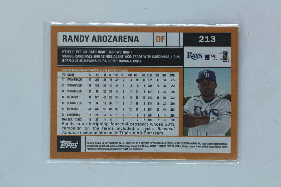 Randy Arozarena 2020 Topps Archives Rookie Card