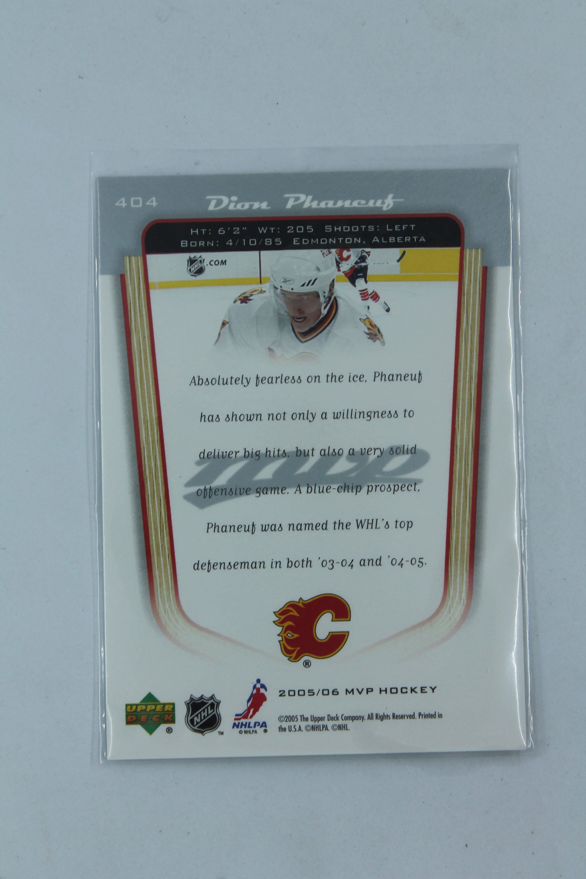 Dion Phaneuf 2005-06 Upper Deck MVP Rookie Card