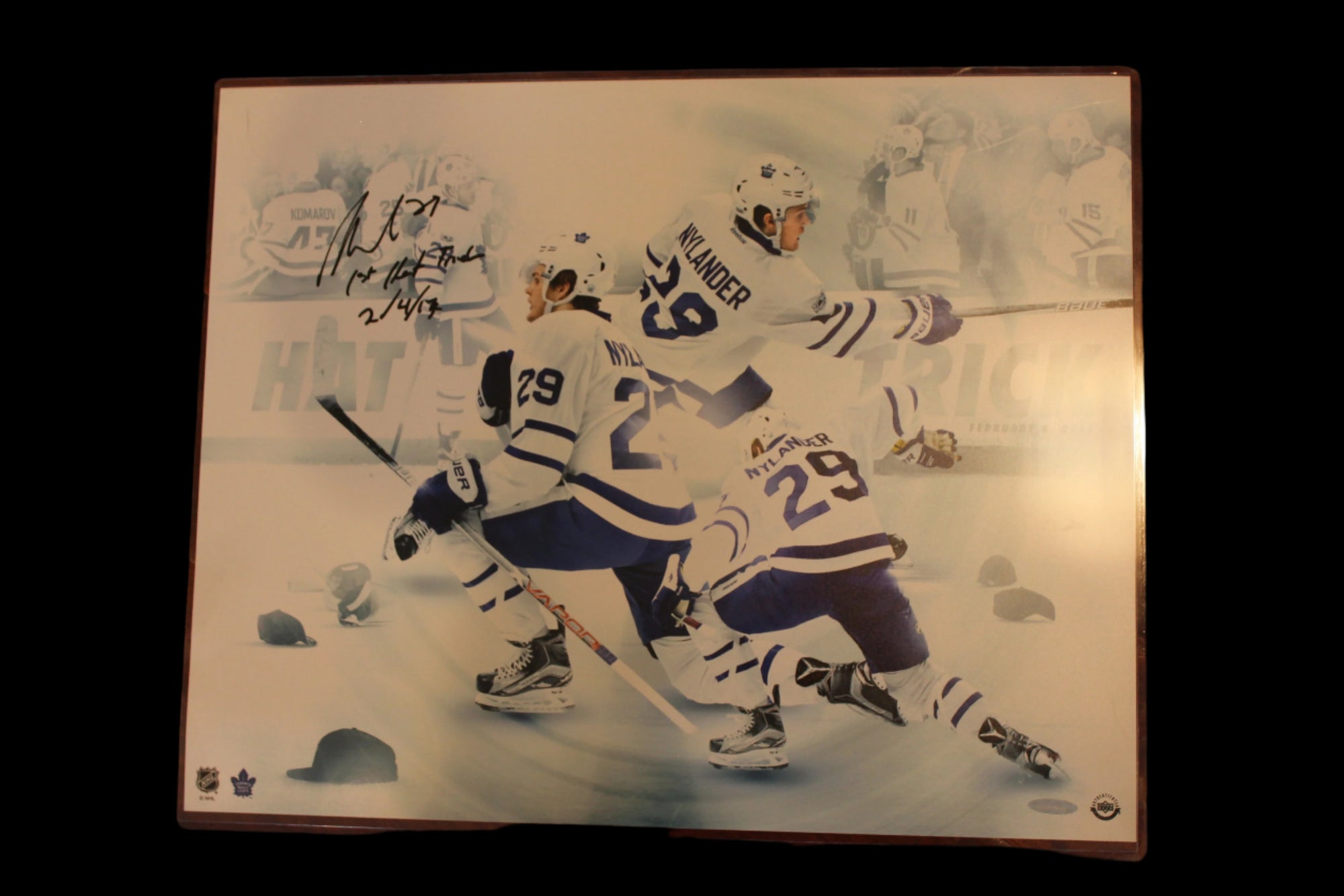William Nylander Autograhed & Inscribed "First Hat Trick" 20x16 Image - Upper Deck