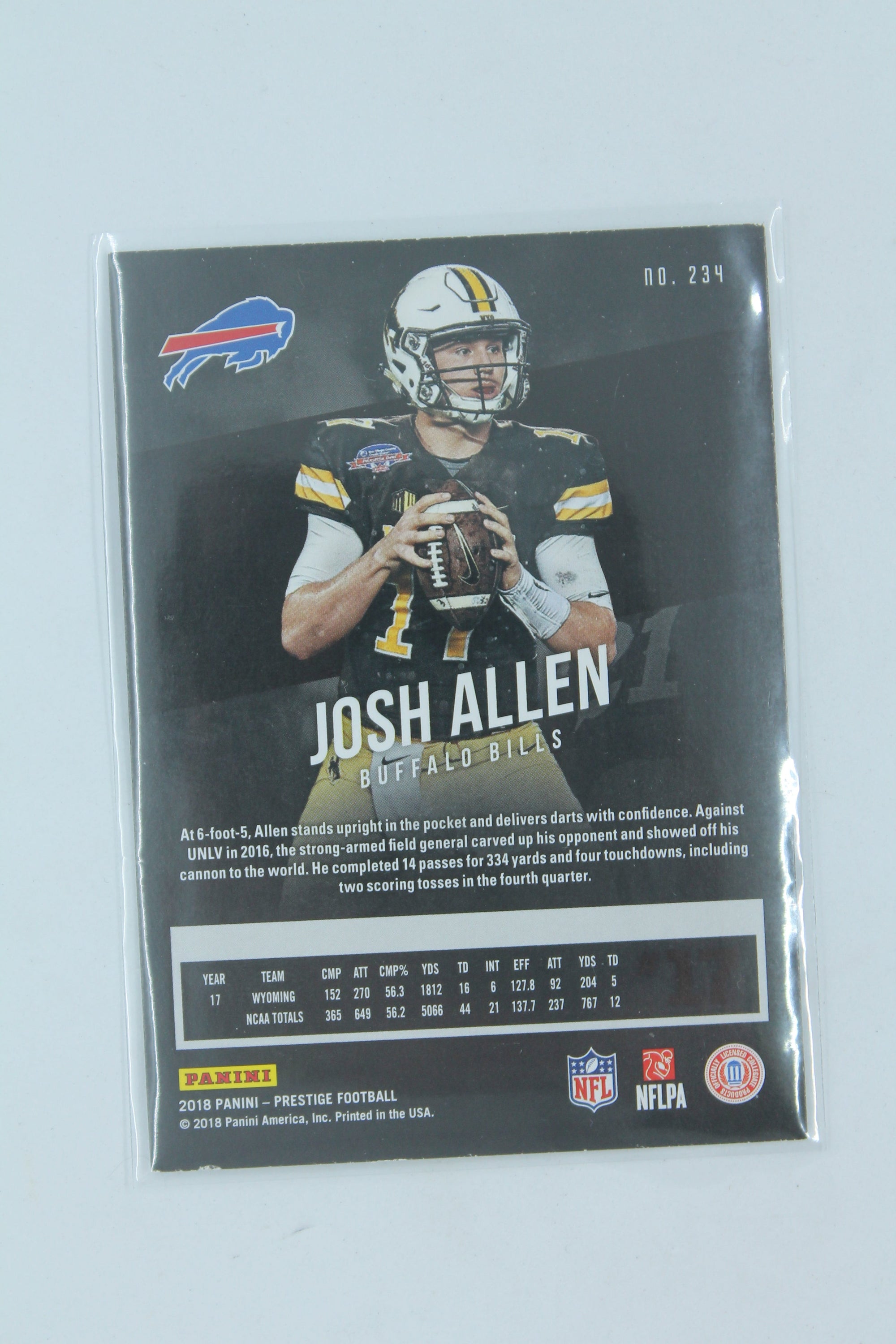 Josh Allen 2018 Panini Prestige Xtra Points Purple Rookie Card