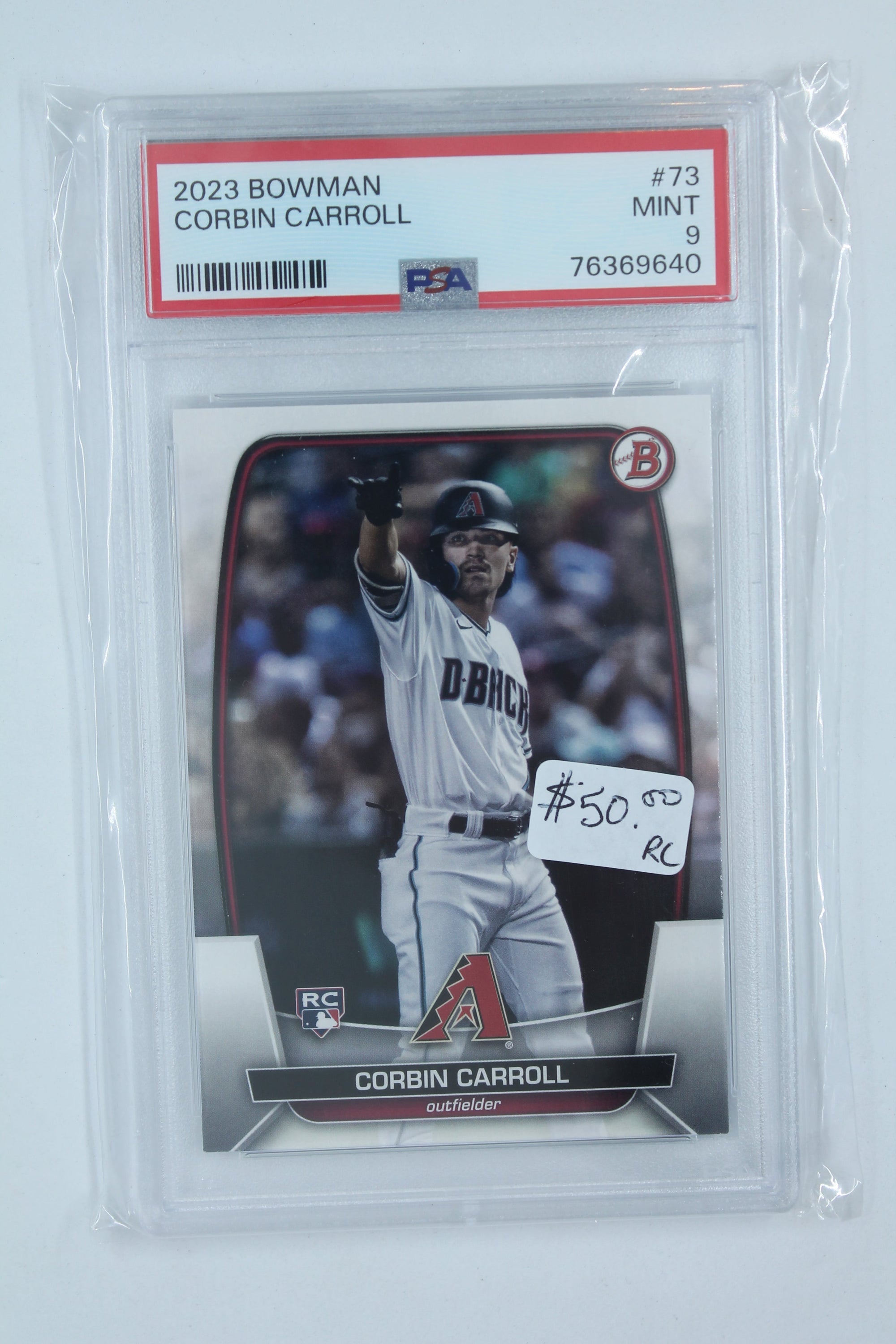 Corbin Carroll 2023 Bowman Rookie Card - PSA Mint 9