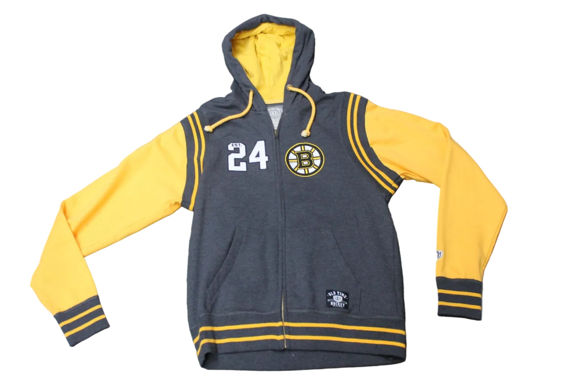 NHL Boston Bruins Men's Old Time Hockey Zip-Up Hoodie - Large - Fits small