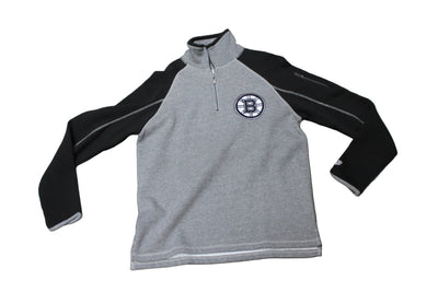 NHL Boston Bruins Men's Old Time Hockey Long Sleeve 1/4 Zip - Small