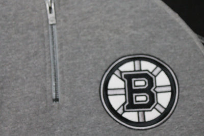 NHL Boston Bruins Men's Old Time Hockey Long Sleeve 1/4 Zip - Small