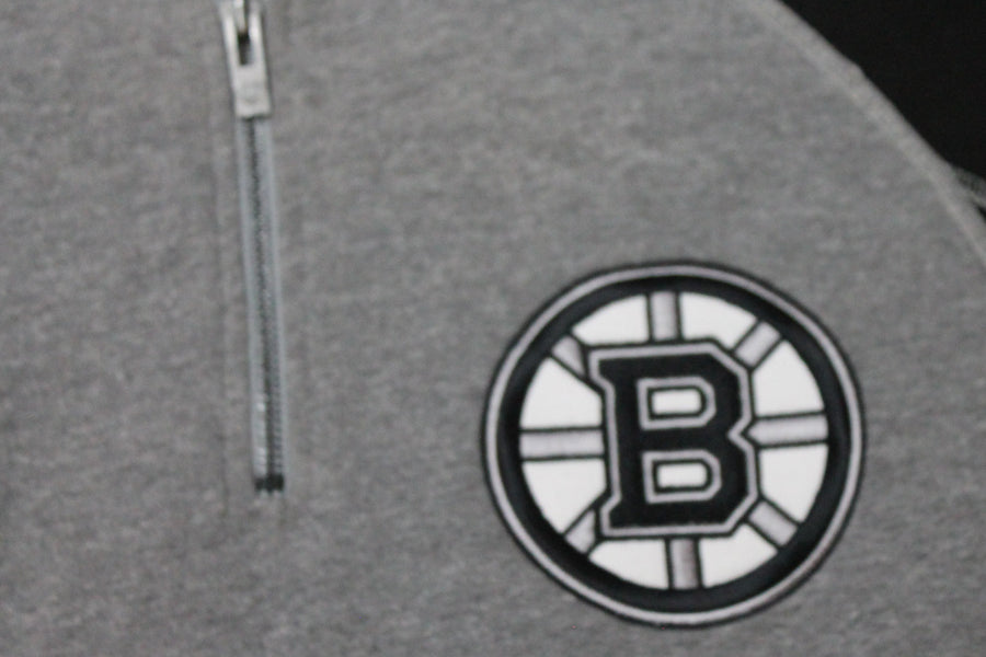 NHL Boston Bruins Men's Old Time Hockey Long Sleeve 1/4 Zip - Small