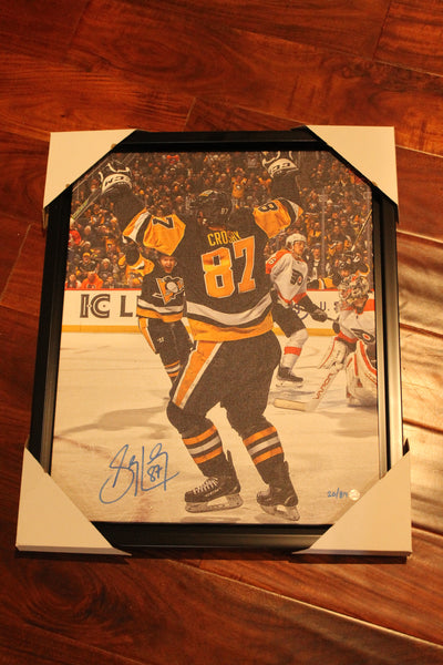 Sidney Crosby Signed Framed Pittsburgh Penguins 20x29 500th Goal Celebration Canvas (Limited Edition 20 of 87)