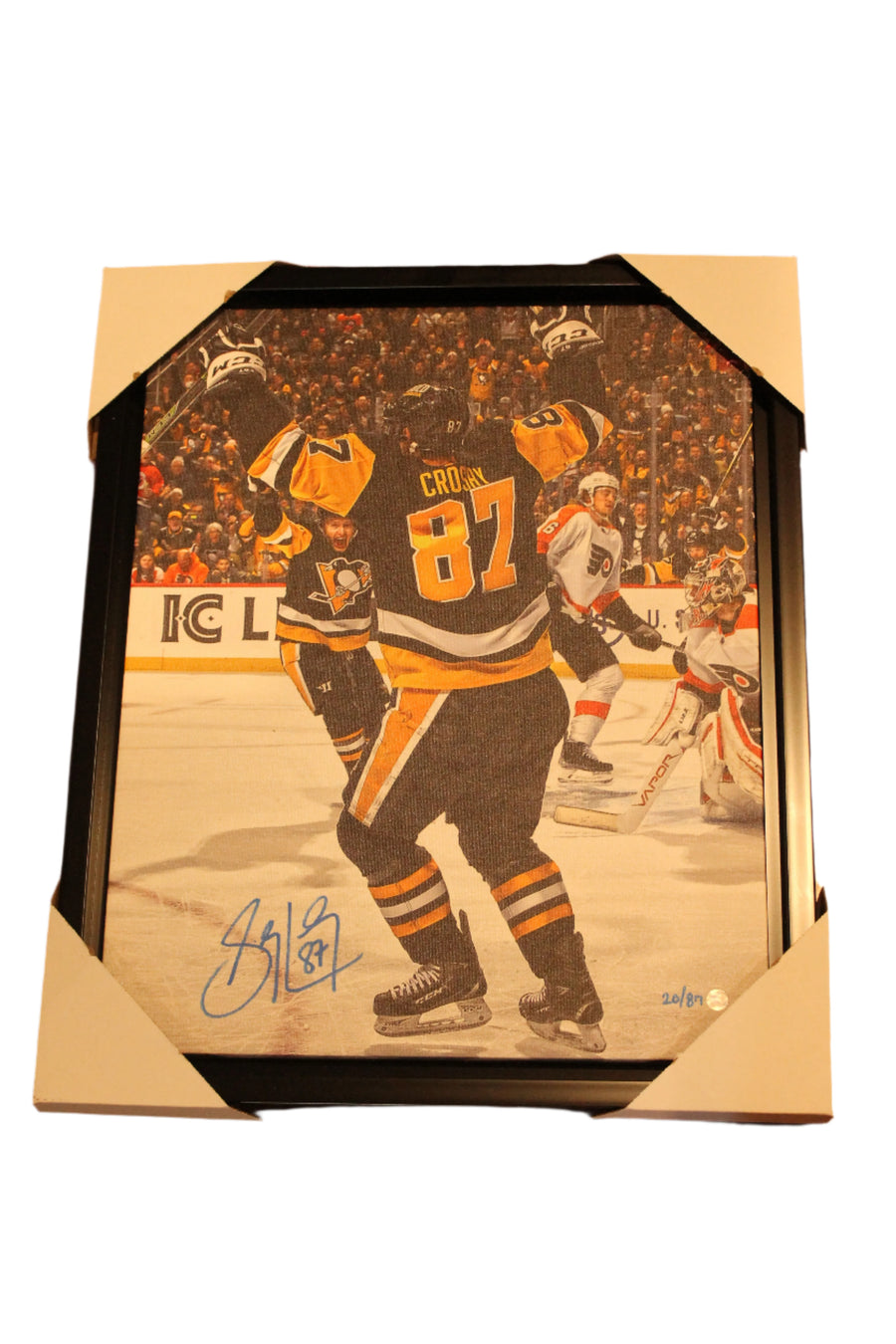 Sidney Crosby Signed Framed Pittsburgh Penguins 20x29 500th Goal Celebration Canvas (Limited Edition 20 of 87)
