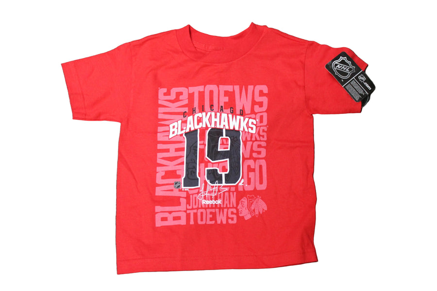 NHL Chicago Blackhawks Kids J. Toews #19 Reebok Name & Number Tee (red) (Sale)