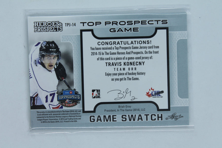 Travis Konecny 2014-15 In the Game Heroes and Prospects - Top Prospects Game Used Jersey - #TPJ-14 #49/60