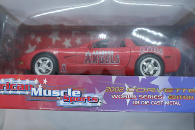 MLB Anaheim Angels 1:18 Scale 2002 Chevrolet Corvette - Ertl Collectibles - World Series Champions - Box Wear