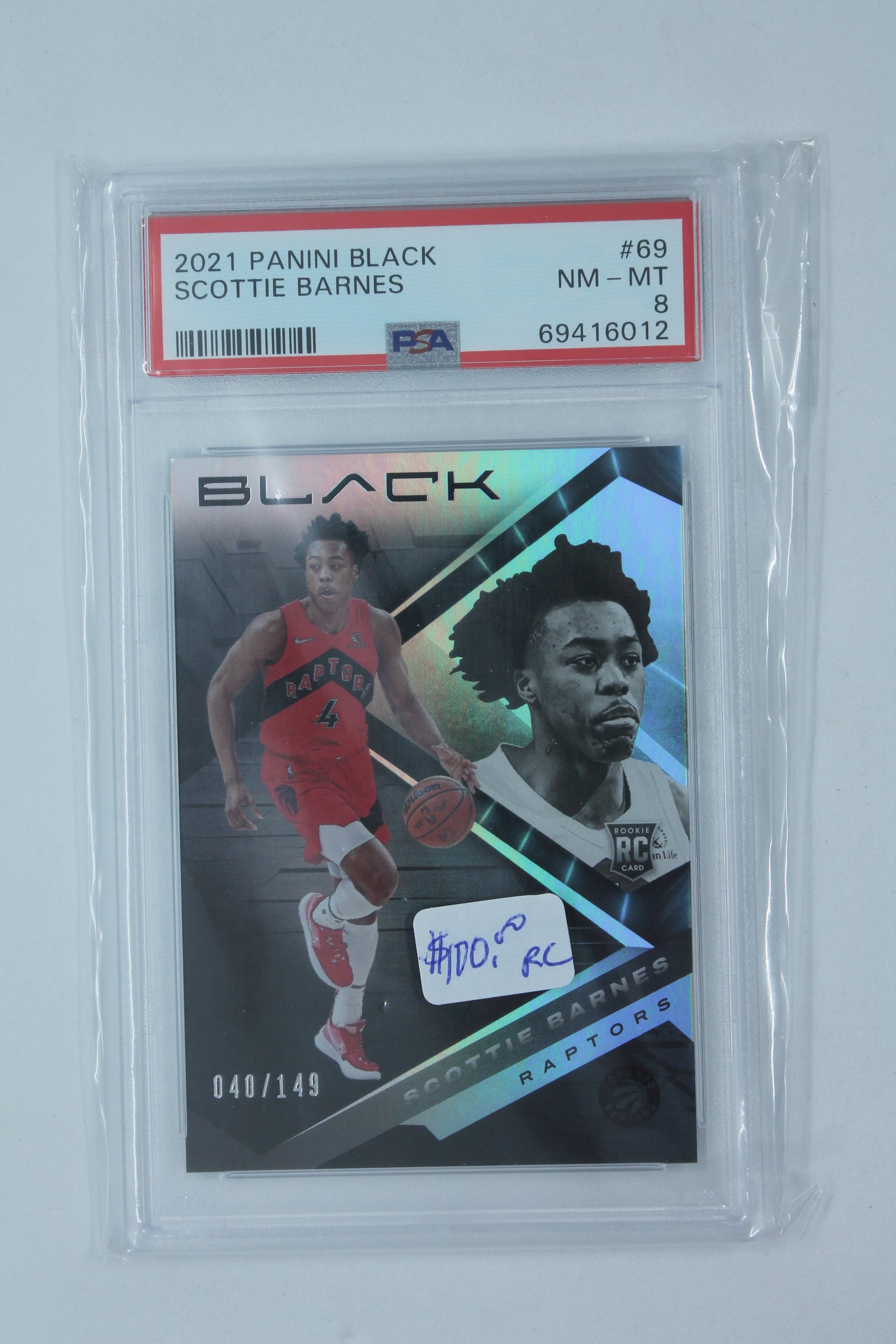Scottie Barnes 2021-22 Panini Black Rookie Card PSA 8 #040/149