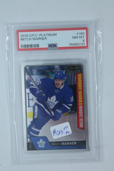 Mitch Marner 2016-17 O-Pee-Chee Platinum Marquee Rookies Rookie Card PSA 8
